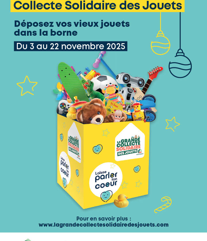 Participez à la grande collecte solidaire des jouets du 3 au 22 novembre 2025.